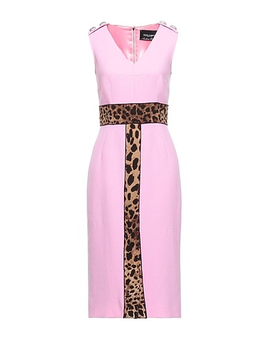 DOLCE&GABBANA Midi dress Pink 80% Wool, 19% Viscose, 1% Elastane