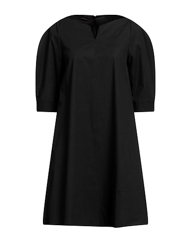 LES COPAINS Short dress Black 97% Cotton, 3% Elastane