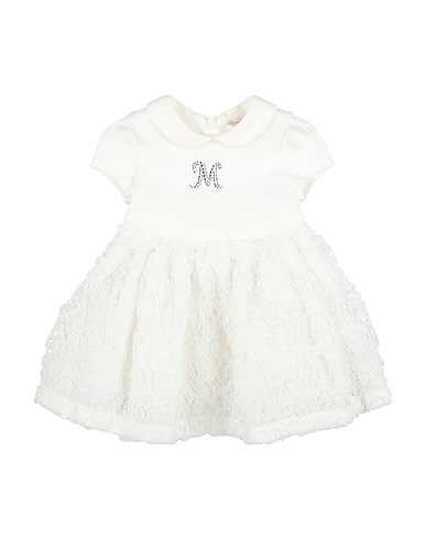 MONNALISA Vestido para bebé  White 100% Polyester, Cotton, Elastane