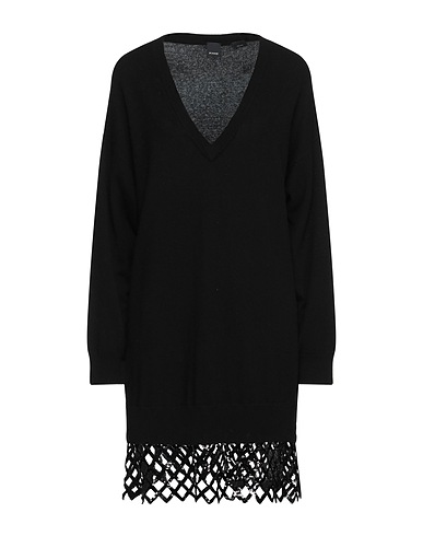 PINKO Short dress Black 70% Wool, 30% Cashmere