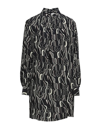 ATTIC AND BARN Vestito chemisier Nero 68% Viscosa, 32% Seta