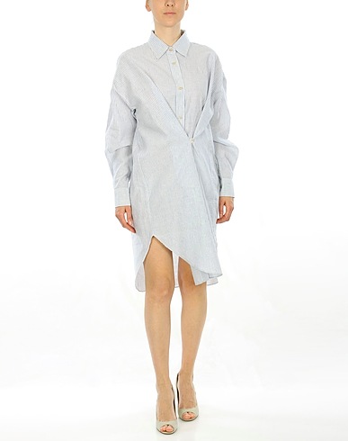 MARANT ÉTOILE Midi dress Blue 55% Cotton, 45% Linen