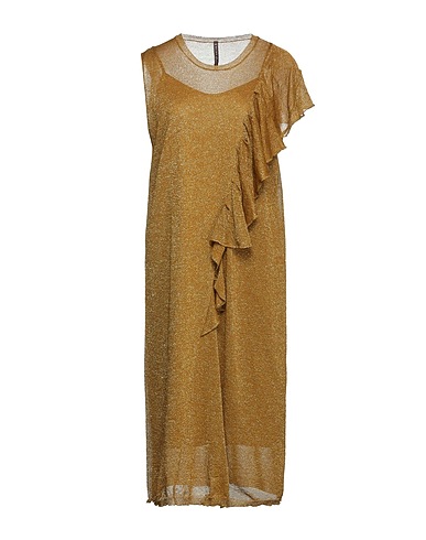 MANILA GRACE Midi dress Military green 65% Acetate, 35% Polyester