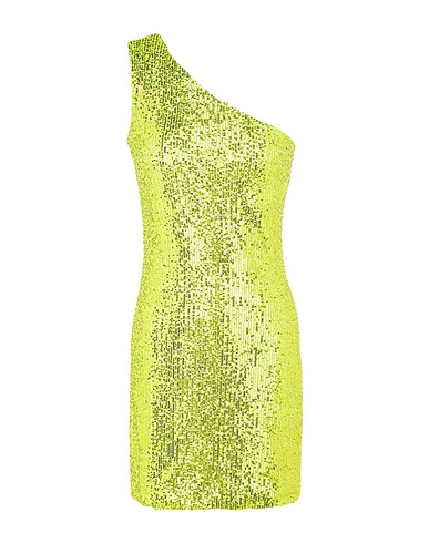 8 by YOOX One-shoulder dress Lime green 93% Polyester, 7% Elastane
