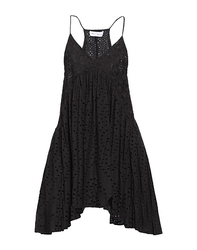 WEILI ZHENG Kurzes Kleid Schwarz 100% Baumwolle