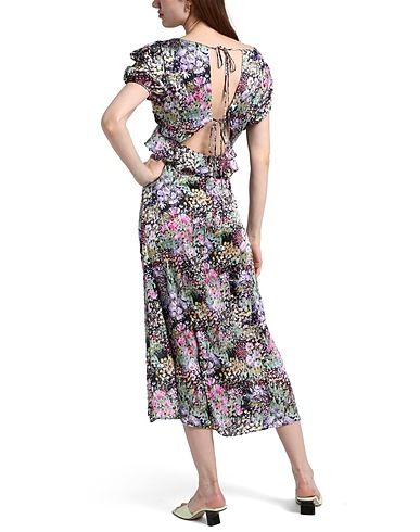 TOPSHOP Μίντι φόρεμα Μαύρο 100% Πολυεστέρας