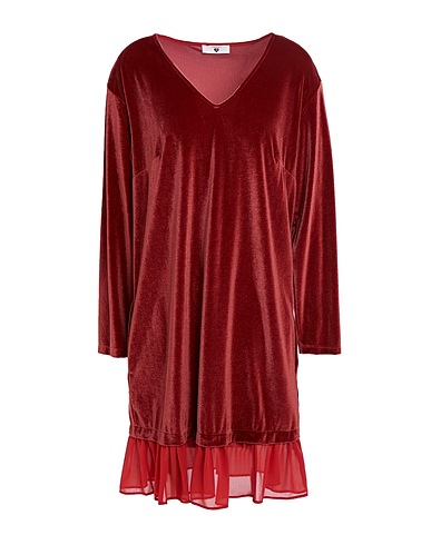 TWINSET Short dress Brick red 95% Polyester, 5% Elastane