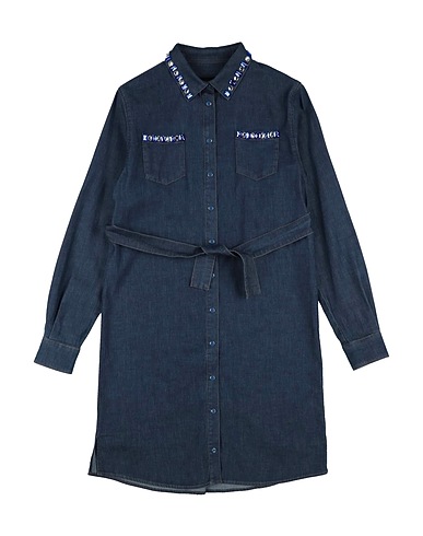 DOLCE&GABBANA Denim dress Blue 98% Cotton, 2% Elastane, Crystal