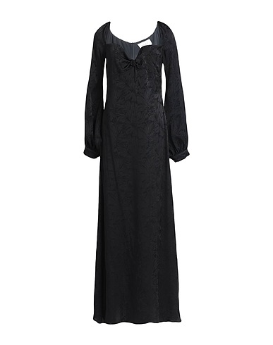 NERVI Long dress Black 84% Acetate, 10% Silk, 6% Polyamide