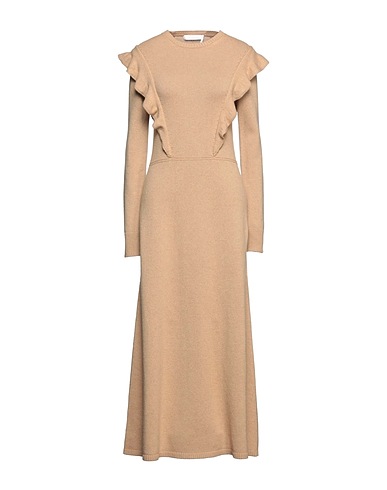 CHLOÉ Knit dress Camel 100% Cashmere