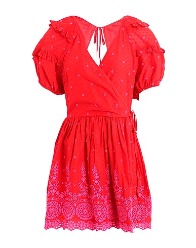 TOPSHOP Short dress Red 100% Cotton