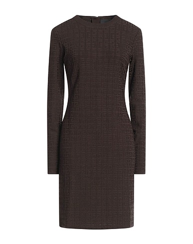 GIVENCHY Midi dress Dark brown 89% Viscose, 10% Polyamide, 1% Elastane