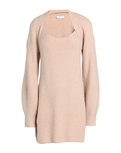 TOPSHOP Vestito corto Beige 57% Poliestere, 35% Acrilico, 6% Nylon, 2% Elastan