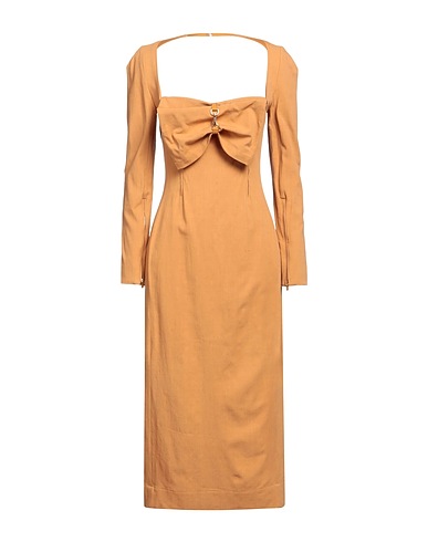 JACQUEMUS Midi dress Marigold 70% Viscose, 26% Linen, 4% Elastane