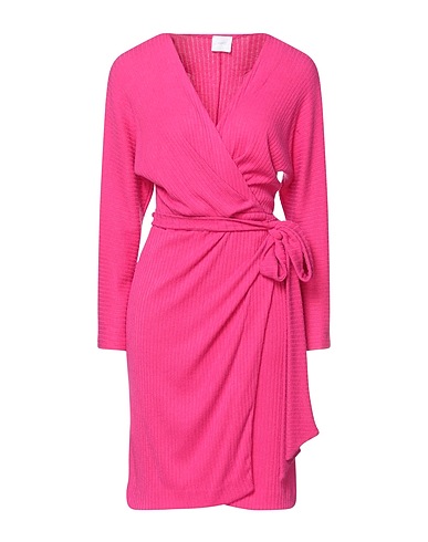 MERCI ITALIA Midi dress Fuchsia 48% Viscose, 29% Polyester, 19% Nylon, 4% Elastane