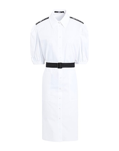 KARL LAGERFELD Midi dress POPLIN SHIRT DRESS
 White 100% Organic cotton
