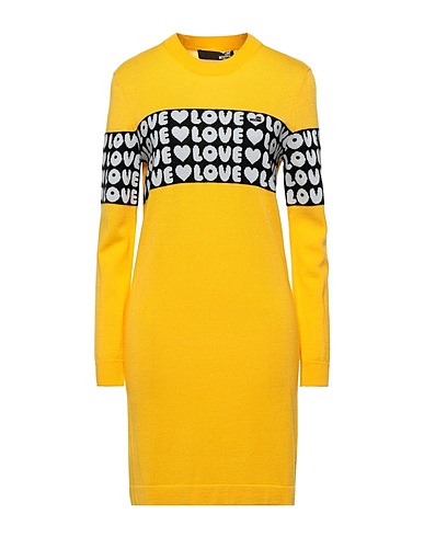 LOVE MOSCHINO Tubino Giallo 50% Acrilico, 50% Lana