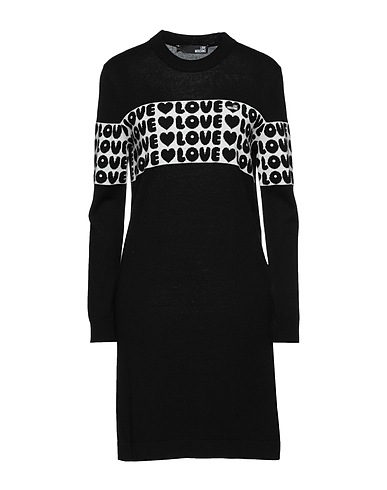 LOVE MOSCHINO Sheath dress Black 50% Acrylic, 50% Wool