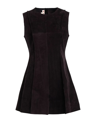 MARNI Short dress Dark brown 100% Lambskin