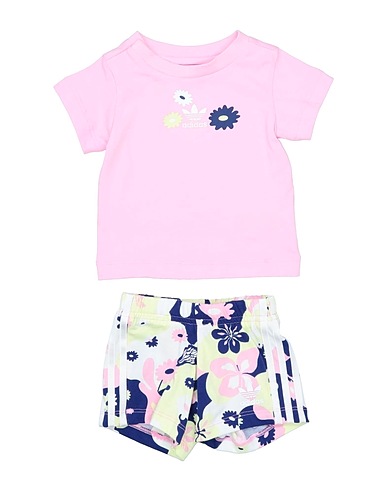 ADIDAS ORIGINALS Baby co-ord  SHORT TEE SET
 Pink 100% Cotton