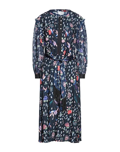 FORTE_FORTE Midi dress Midnight blue 100% Virgin Wool, Cotton, Silk, Cupro