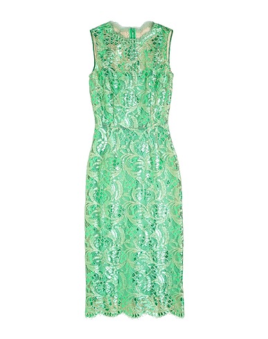DOLCE&GABBANA Midi dress Green 80% Cotton, 10% Viscose, 10% Polyamide