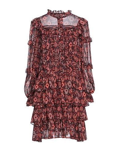 ULLA JOHNSON Short dress Burgundy 100% Silk