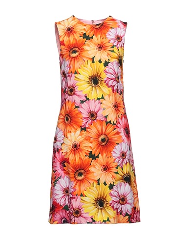 DOLCE&GABBANA Short dress Yellow 98% Viscose, 2% Elastane