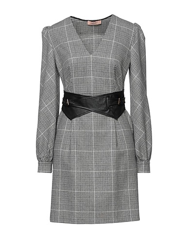 TWINSET Office dress Grey 39% Wool, 30% Polyester, 30% Viscose, 1% Elastane