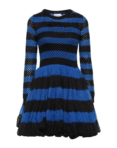 REDValentino Kurzes Kleid Blau 50% Mohairwolle, 45% Polyamid, 5% Wolle
