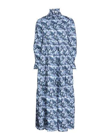 AGLINI Long dress Slate blue 97% Cotton, 3% Elastane