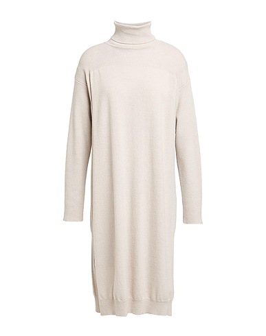 SEVENTY VENEZIA Midi dress Taupe 90% Wool, 10% Cashmere