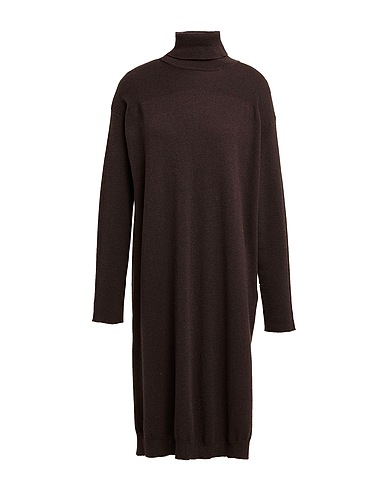 SEVENTY VENEZIA Midi-Kleid Dunkelbraun 90% Wolle, 10% Kaschmir