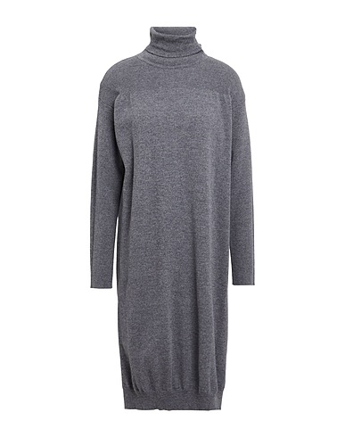 SEVENTY VENEZIA Midi dress Grey 90% Wool, 10% Cashmere