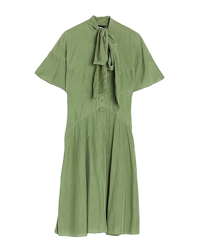 DSQUARED2 Midi dress Sage green 75% Acetate, 25% Silk