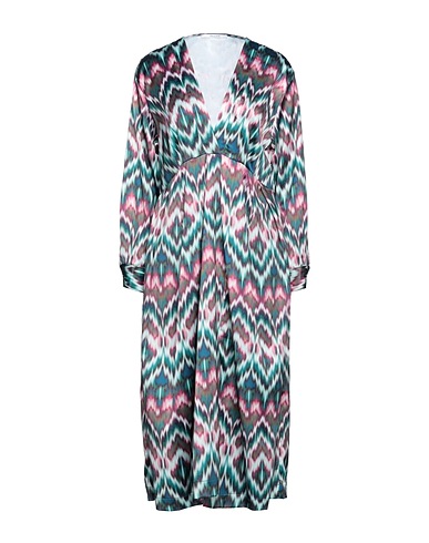 AGLINI Midi dress Dark green 97% Polyester, 3% Elastane