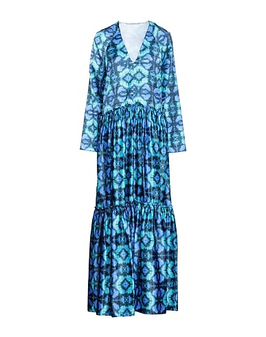 AGLINI Long dress Sky blue 97% Polyester, 3% Elastane