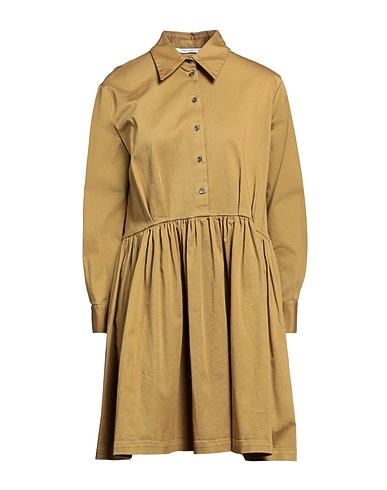 AGLINI Shirt dress Military green 97% Cotton, 3% Elastane