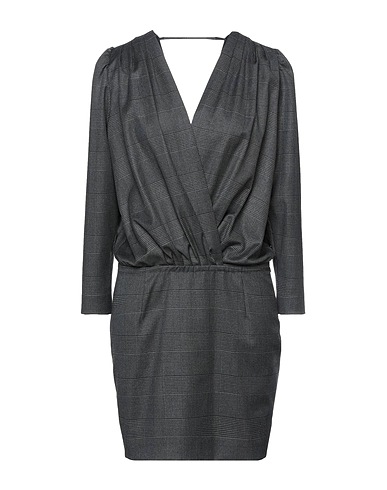 DONDUP Short dress Charcoal 63% Polyester, 34% Viscose, 2% Elastane, 1% Metal