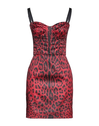 DOLCE&GABBANA Sheath dress Red 90% Polyester, 5% Silk, 5% Elastane