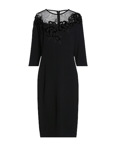 CLIPS Midi dress Black 70% Viscose, 26% Acetate, 4% Elastane