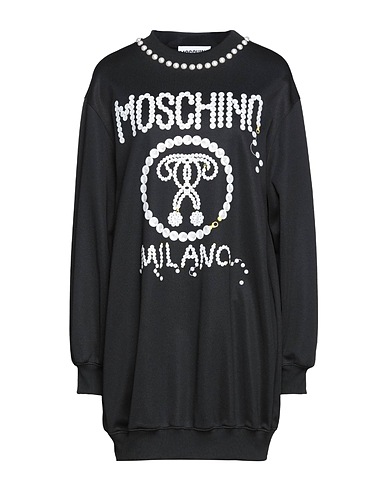 MOSCHINO 미니 원피스 블랙 55% 폴리에스테르, 45% 코튼, 엘라스테인