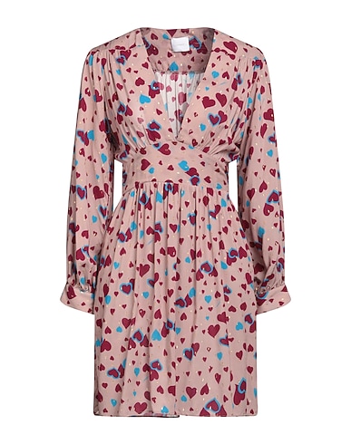 MERCI ITALIA Short dress Antique rose 99% Viscose, 1% Polyester