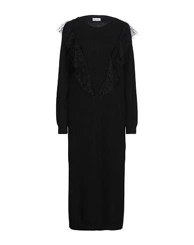 REDValentino Long dress Black 35% Polyamide, 31% Viscose, 30% Wool, 4% Cashmere