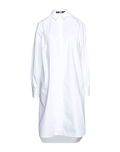 KARL LAGERFELD x AMBER VALLETTA Midi dress KLxAV SHIRT DRESS White 100% Organic cotton