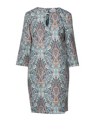 CAMICETTASNOB Kurzes Kleid Tūrkis 63% Polyester, 33% Viskose, 4% Elastan
