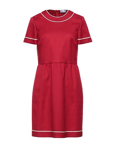 REDValentino Short dress Burgundy 81% Cotton, 17% Polyamide, 2% Elastane