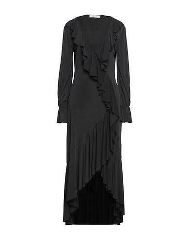 NOSTRASANTISSIMA Midi dress Black 92% Cupro, 8% Elastane