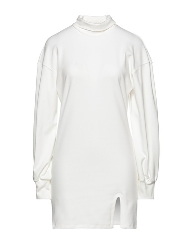 SIMONA A Vestito corto Bianco 90% Poliestere, 10% Elastan