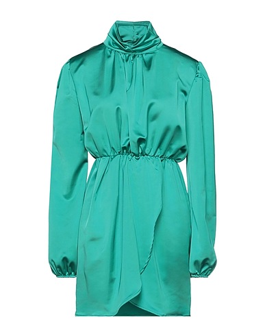 SIMONA A Short dress Green 97% Polyester, 3% Elastane